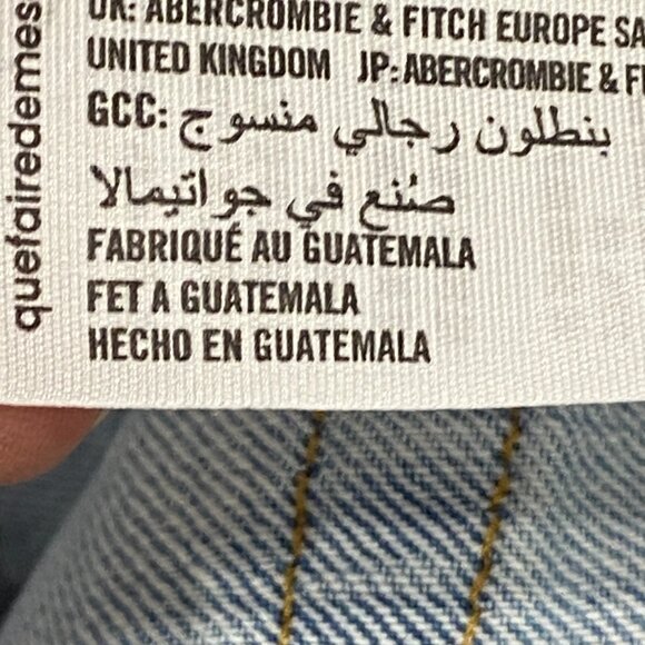 Abercrombie & Fitch Jeans Mens 34 x 30 Baggy Wide Leg Lightweight Denim Blue - Picture 11 of 12